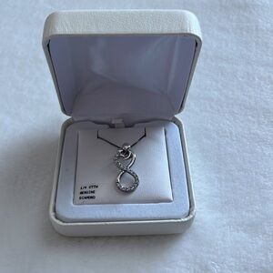 NEW 1/4 Genuine Diamond Sterling Silver Chain Mother Daughter Pendant Necklace